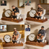 Custom Any Photo - Personalized Father Desk Clock Plaque