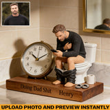 Custom Any Photo - Personalized Father Desk Clock Plaque
