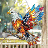 God Bless American - Personalized Independence Day/ 4th of July Window Hanging Suncatcher Ornament