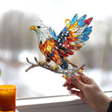God Bless American - Personalized Independence Day/ 4th of July Window Hanging Suncatcher Ornament
