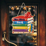 Book Stack - Personalized Teacher Custom Shaped Wood Sign