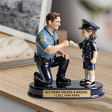 Our Hero Wears A Badge We Call Him Dad - Personalized Police Officer Premium 3D Figurine