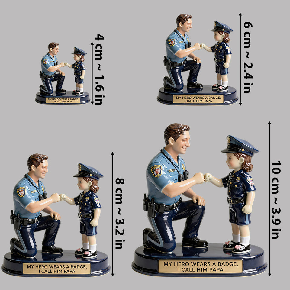 Our Hero Wears A Badge We Call Him Dad - Personalized Police Officer Premium 3D Figurine
