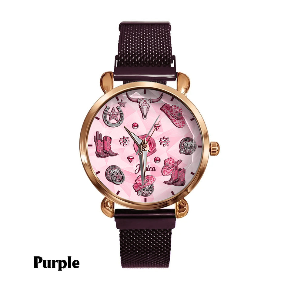 Sparkling Cowgirl - Personalized Cowgirl Women Hand Watch