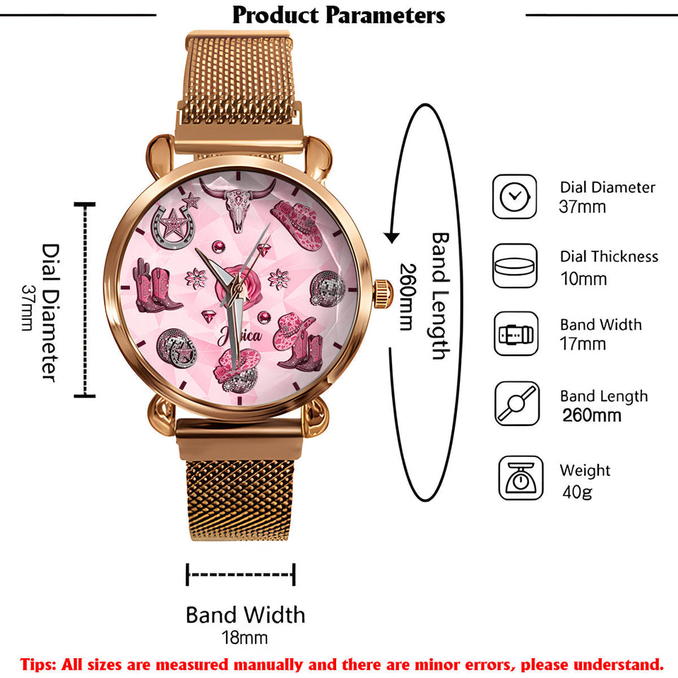 Sparkling Cowgirl - Personalized Cowgirl Women Hand Watch