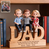 You Are The World - Personalized Father Custom Shaped Wood Plaque