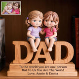 You Are The World - Personalized Father Custom Shaped Wood Plaque