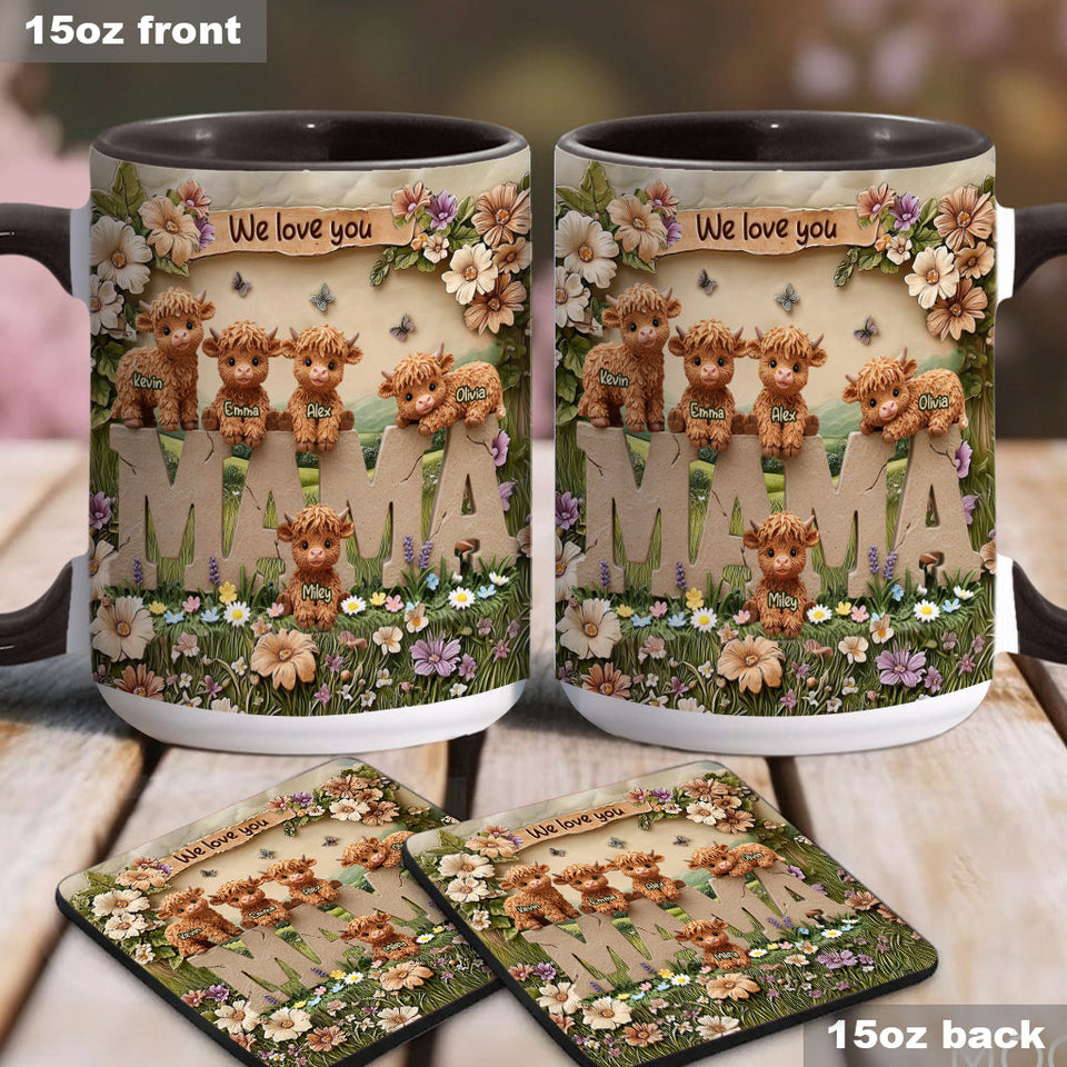 Cute Highland Cow Mama - Personalized Mother Accent Mug