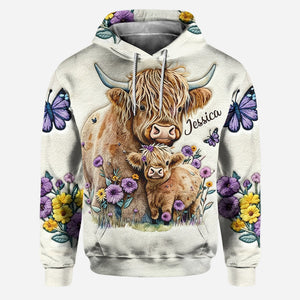 Love Highland Cow - Personalized Highland Cow Hoodie and Leggings