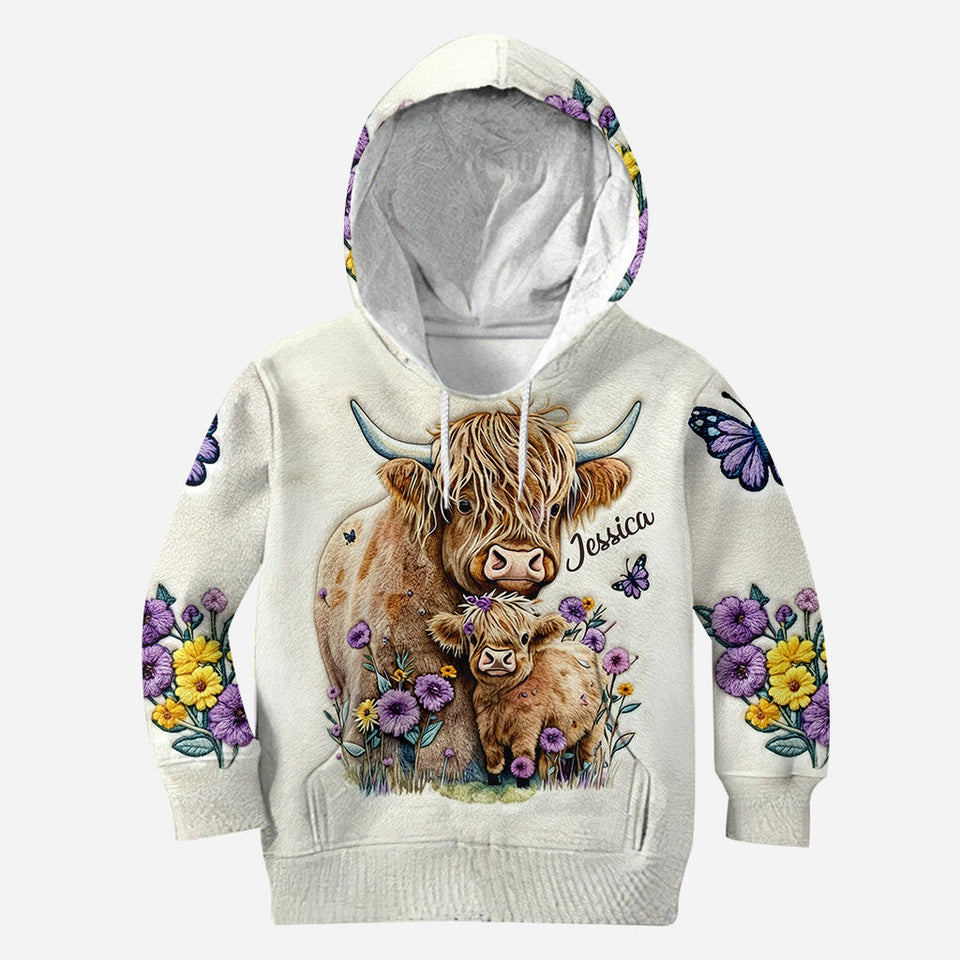 Love Highland Cow - Personalized Highland Cow Hoodie and Leggings