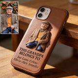 Together Always Case - Personalized Grandpa 3D Embossed Leather Phone Case