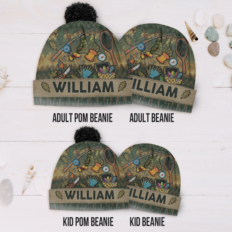 Love Fishing - Personalized Fishing Beanie Hat