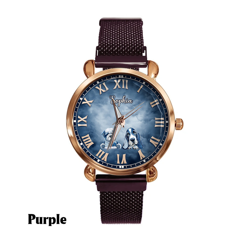 Gift for Dog Mom - Personalized Dog Women Hand Watch