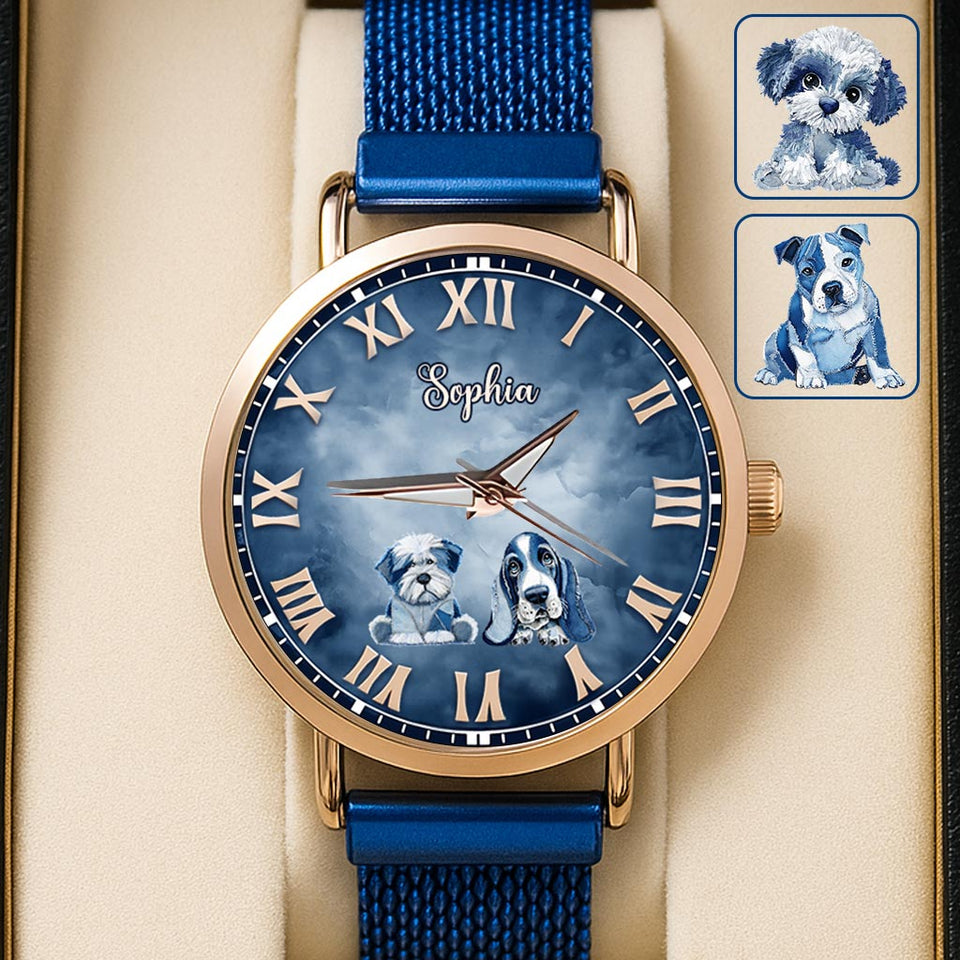 Gift for Dog Mom - Personalized Dog Women Hand Watch