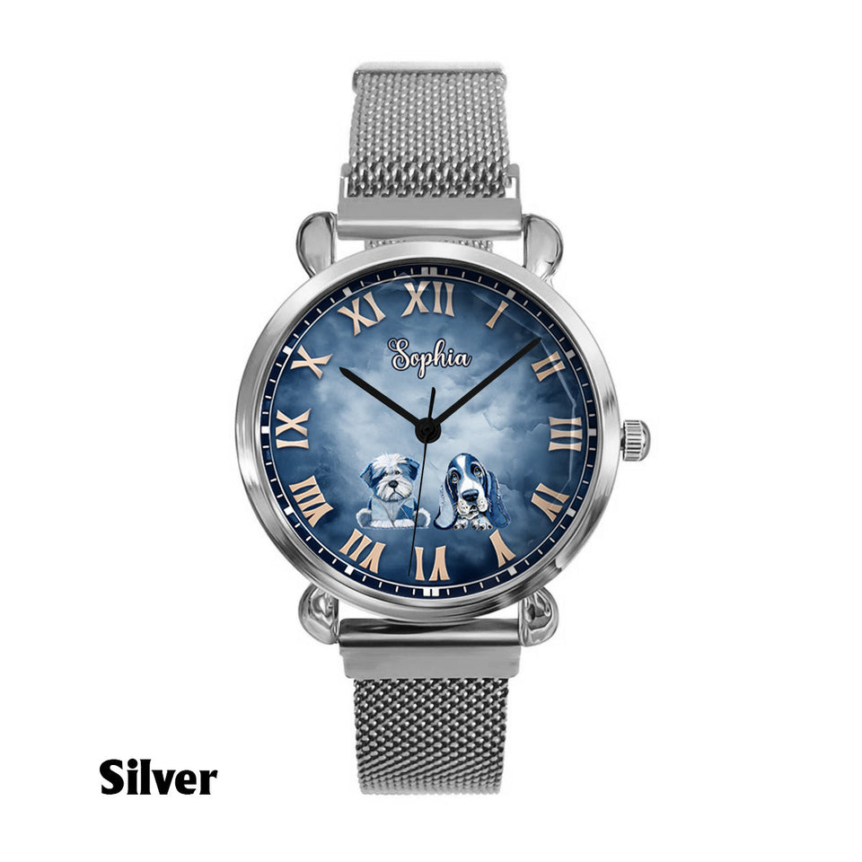 Gift for Dog Mom - Personalized Dog Women Hand Watch