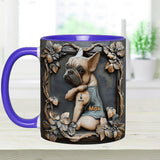 I love Mom - Personalized Dog Accent Mug