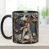 I love Mom - Personalized Dog Accent Mug