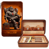 Whiskey & Cigar Gorilla - Personalized Whisky Travel Cigar Humidor Case