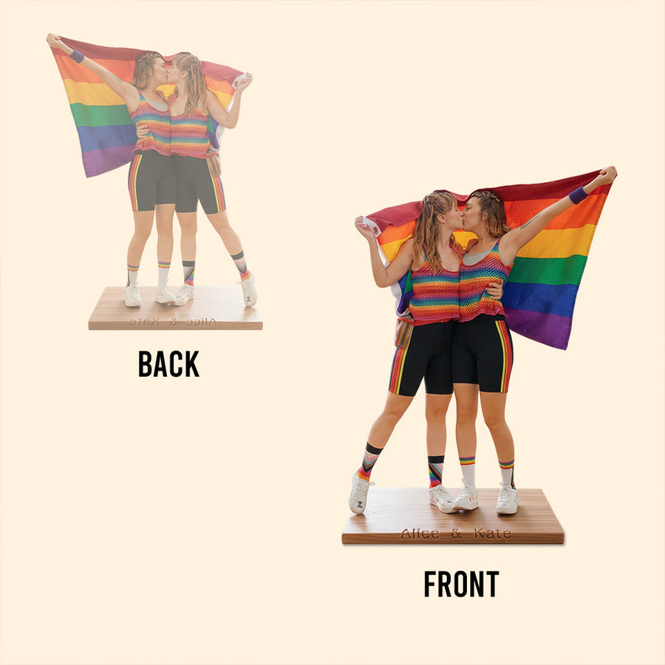 Custom Any Photo Couple Gift - Personalized LGBT Support Custom Shaped Acrylic Plaque