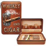 Whiskey And Cigar - Personalized Whisky Travel Cigar Humidor Case