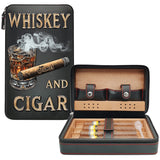Whiskey And Cigar - Personalized Whisky Travel Cigar Humidor Case