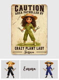Crazy Plant Lady - Personalized Gardening Rectangle Metal Sign
