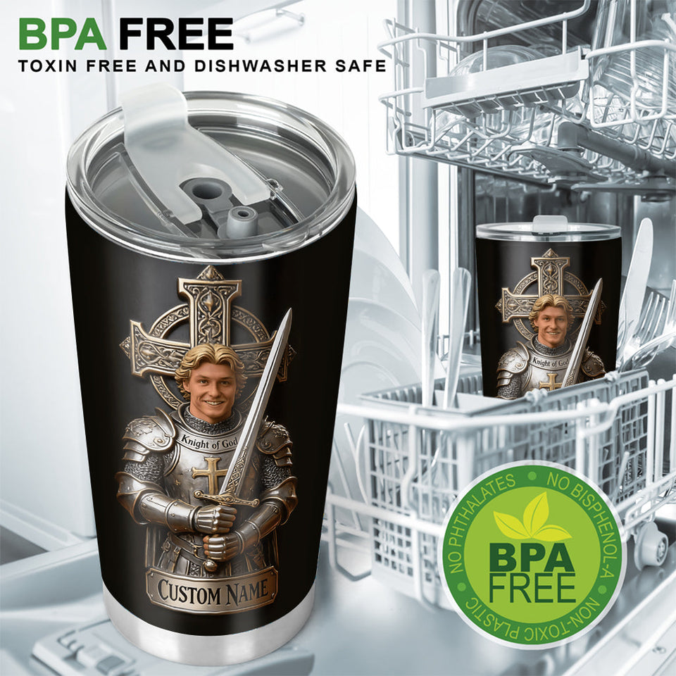 Knight Of God - Personalized Christian Tumbler