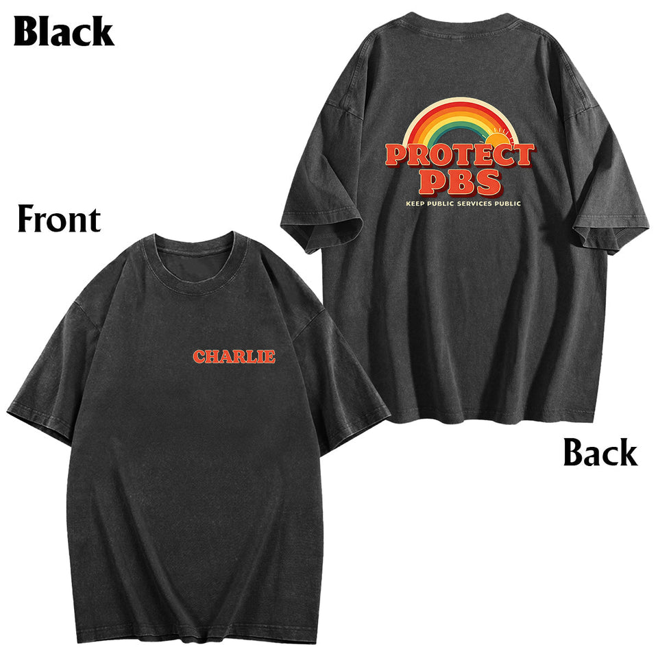 Keep Public Service Public - Personalized LGBT Support Wash T-Shirt
