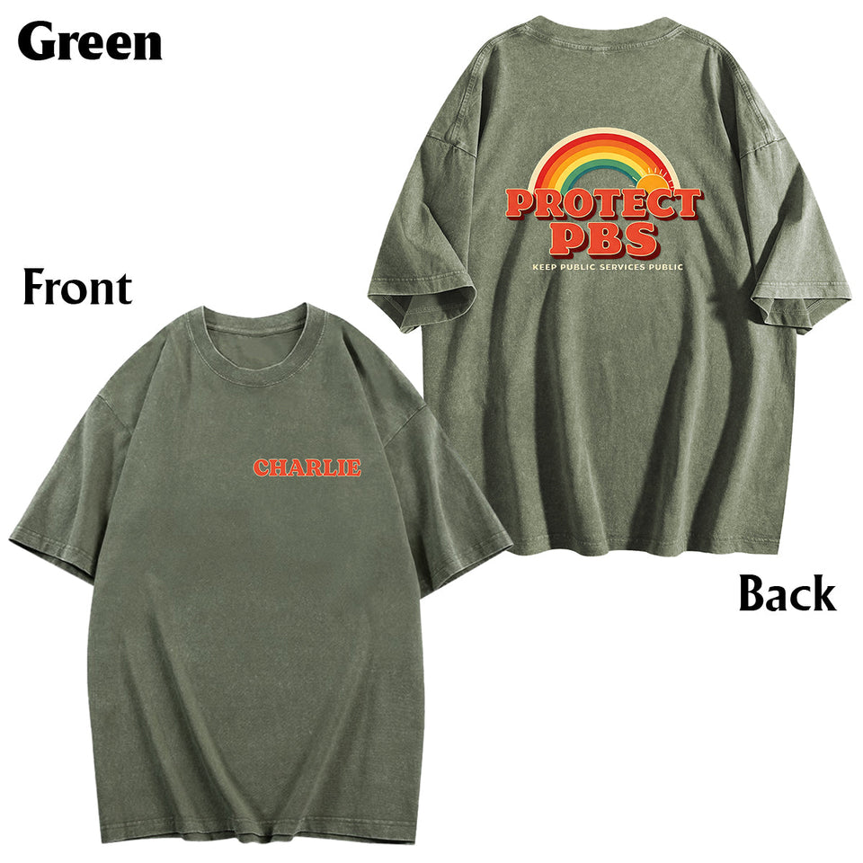 Keep Public Service Public - Personalized LGBT Support Wash T-Shirt