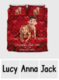 Funny Gift For Couple - Personalized Couple Quilt Set