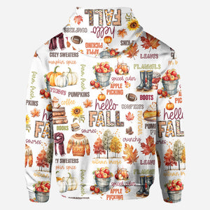 Hello Fall - Personalized Autumn All Over Shirt