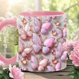 Stunning Butterflies - Personalized Butterfly Accent Mug