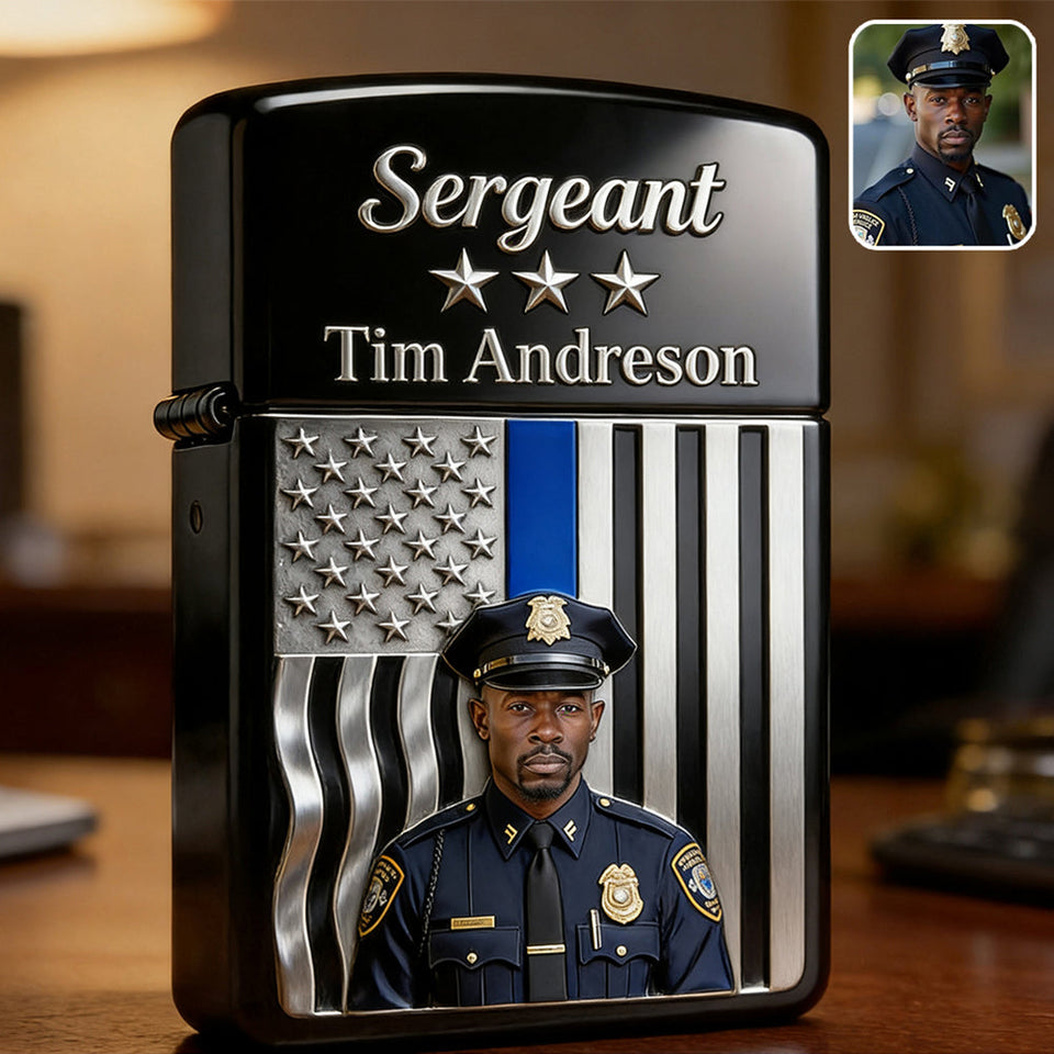 Unique Custom Gift For Police Officer - Personalized Police Officer Lighter