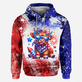 July 4th Highland Cow - Personalized Highland Cow All Over Shirt