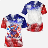 July 4th Highland Cow - Personalized Highland Cow All Over Shirt