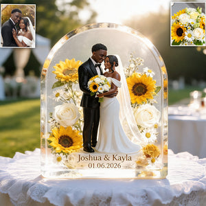 Eternal Bloom - Personalized wedding anniversary Custom Shaped Acrylic Plaque