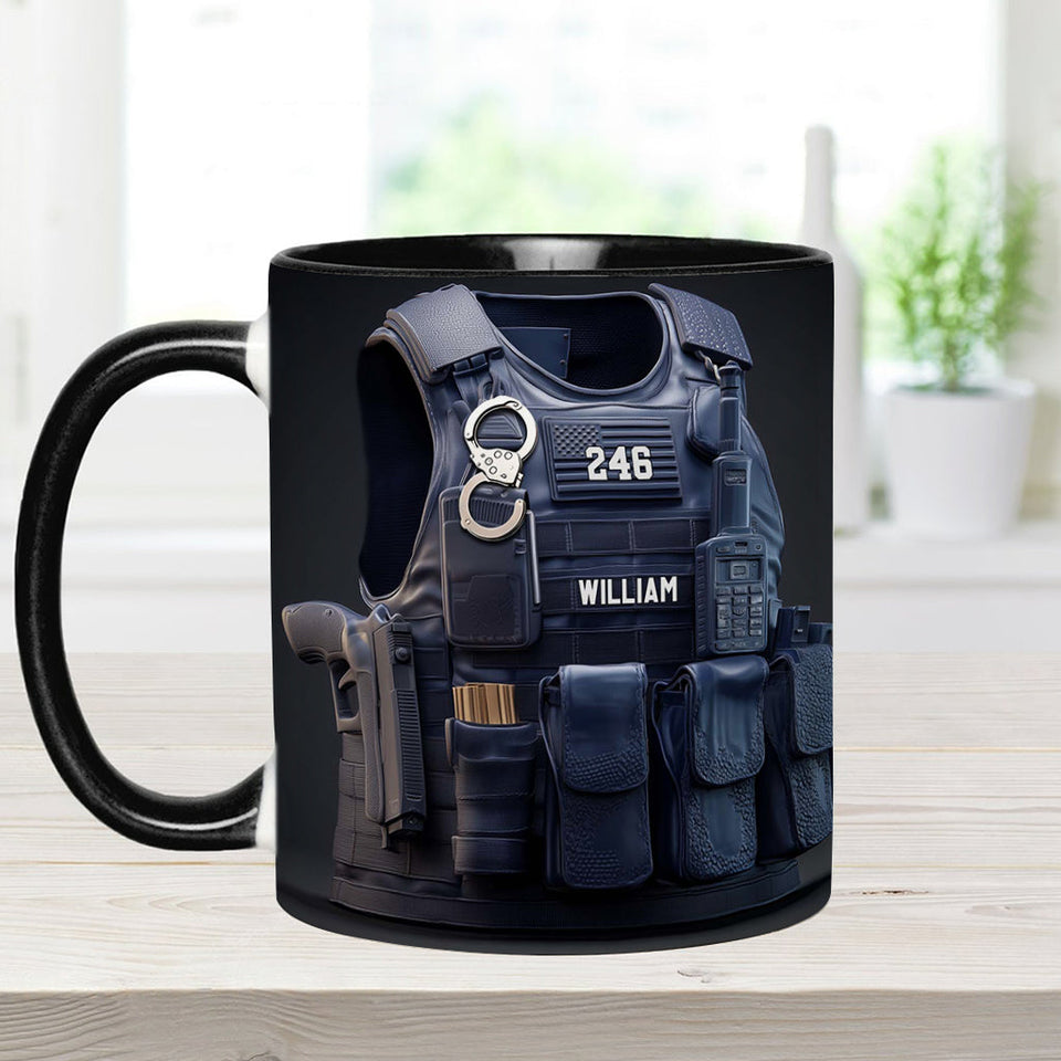 Police Bulletproof Vest - Personalized Police Officer Accent Mug