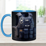 Police Bulletproof Vest - Personalized Police Officer Accent Mug