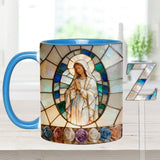 Our Lady of Grace - Personalized Christian Set Accent Mug with Acrylic Stirrers