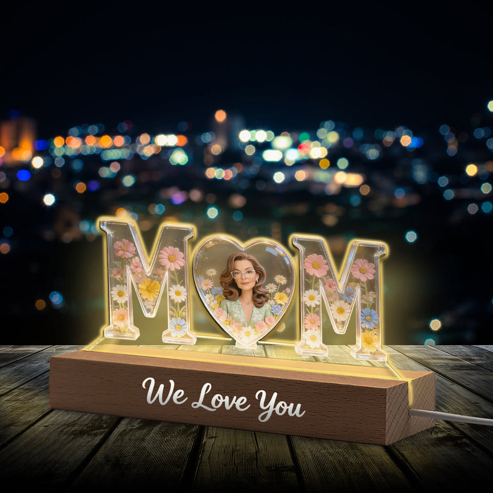 Custom Any Photo, Best Gift For Mom - Personalized Mother Shaped Led Night Light