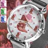 Floral Cowgirl - Personalized Cowgirl Women Hand Watch
