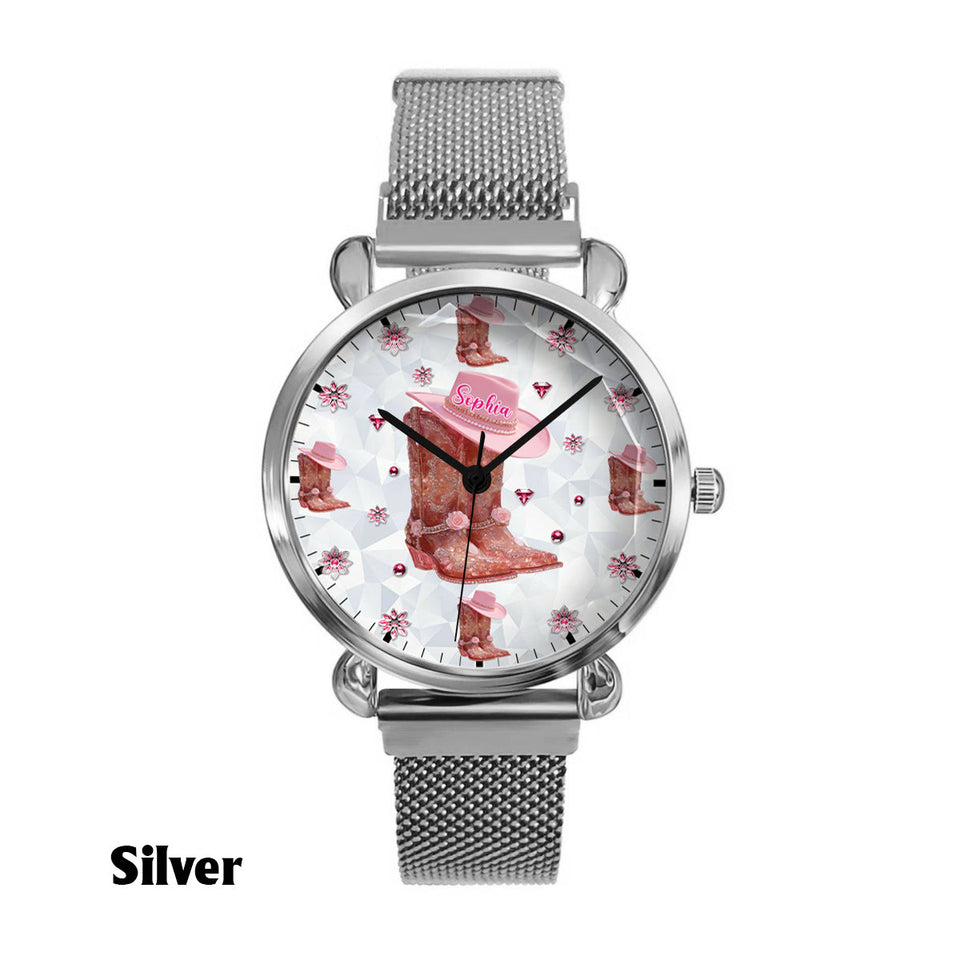 Floral Cowgirl - Personalized Cowgirl Women Hand Watch