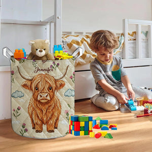 Cute Highland Cow - Personalized Highland Cow Storage Basket