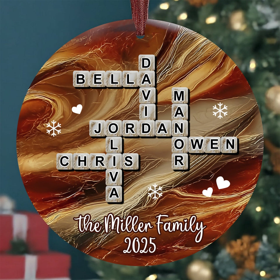 Crossword Puzzle Scrabble - Personalized Family Ornament