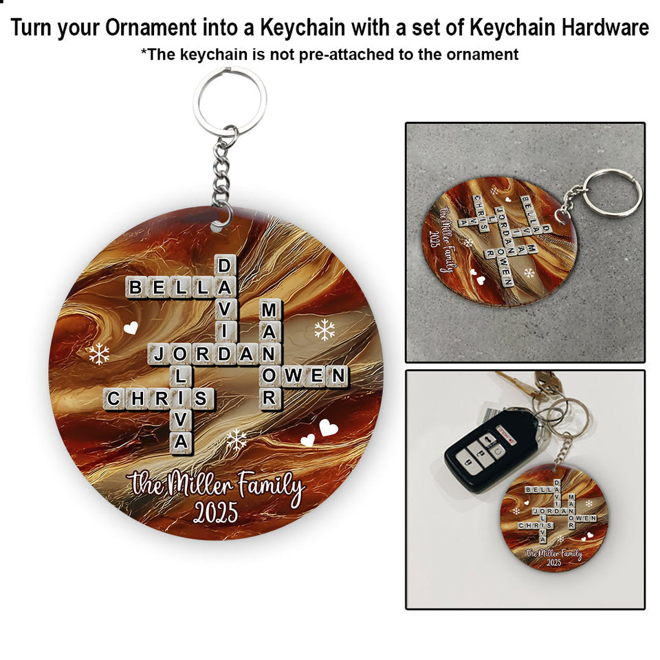 Crossword Puzzle Scrabble - Personalized Family Ornament