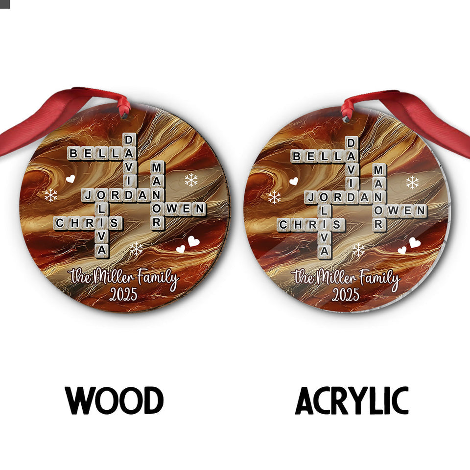 Crossword Puzzle Scrabble - Personalized Family Ornament