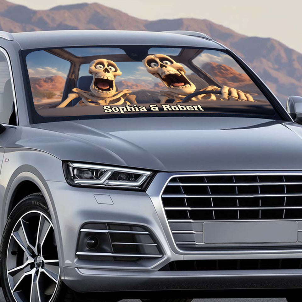 Funny Car - Personalized Skull Car Sunshade
