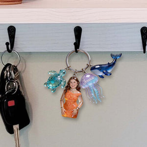 Custom Any Photo - Personalized Sea Lover Keychain With Charms