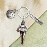 Custom Keychain From Any Photo - Personalized Volleyball Keychain With Charms