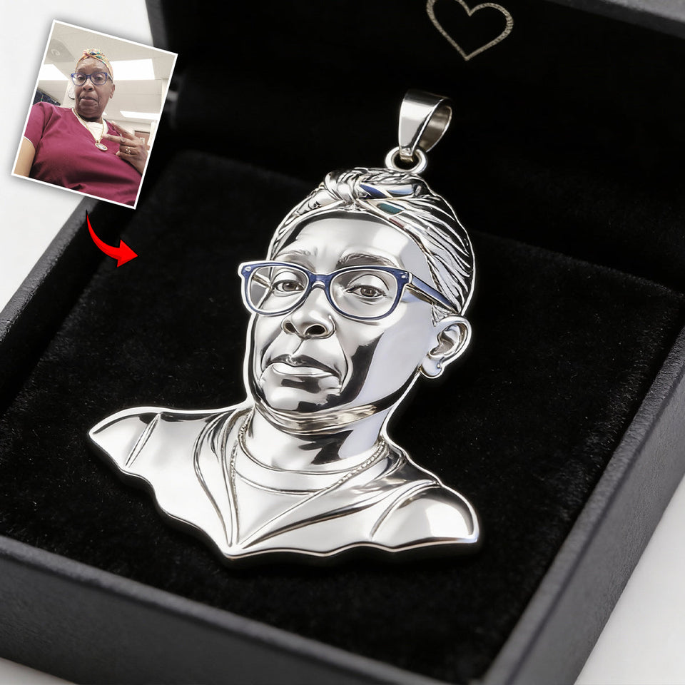 Firefighter, Police...Any Job - Any Photo - Personalized Firefighter Shaped Metal Pendant Necklace